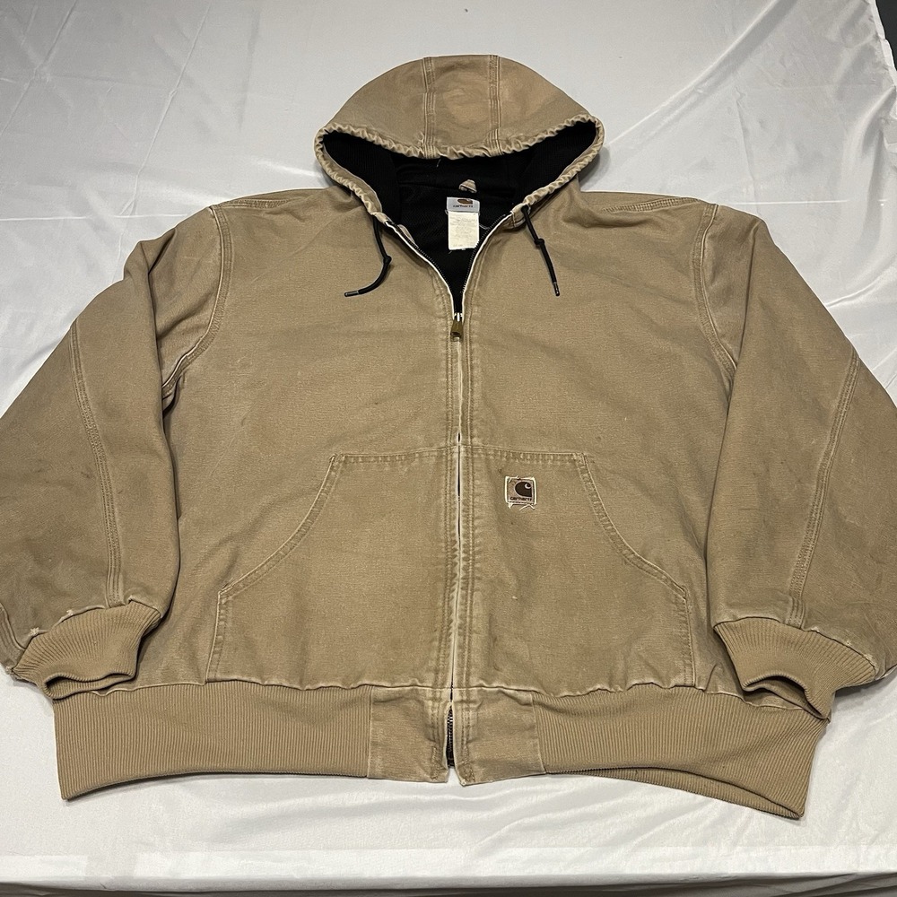Vintage Carhartt Active Jacket Mens 3XL J25 SDL Sandstone Saddle Tan Thermal Y2K